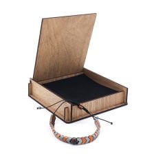 Ahşap Kutulu  Doğal Taş Hematit Unisex Bileklik