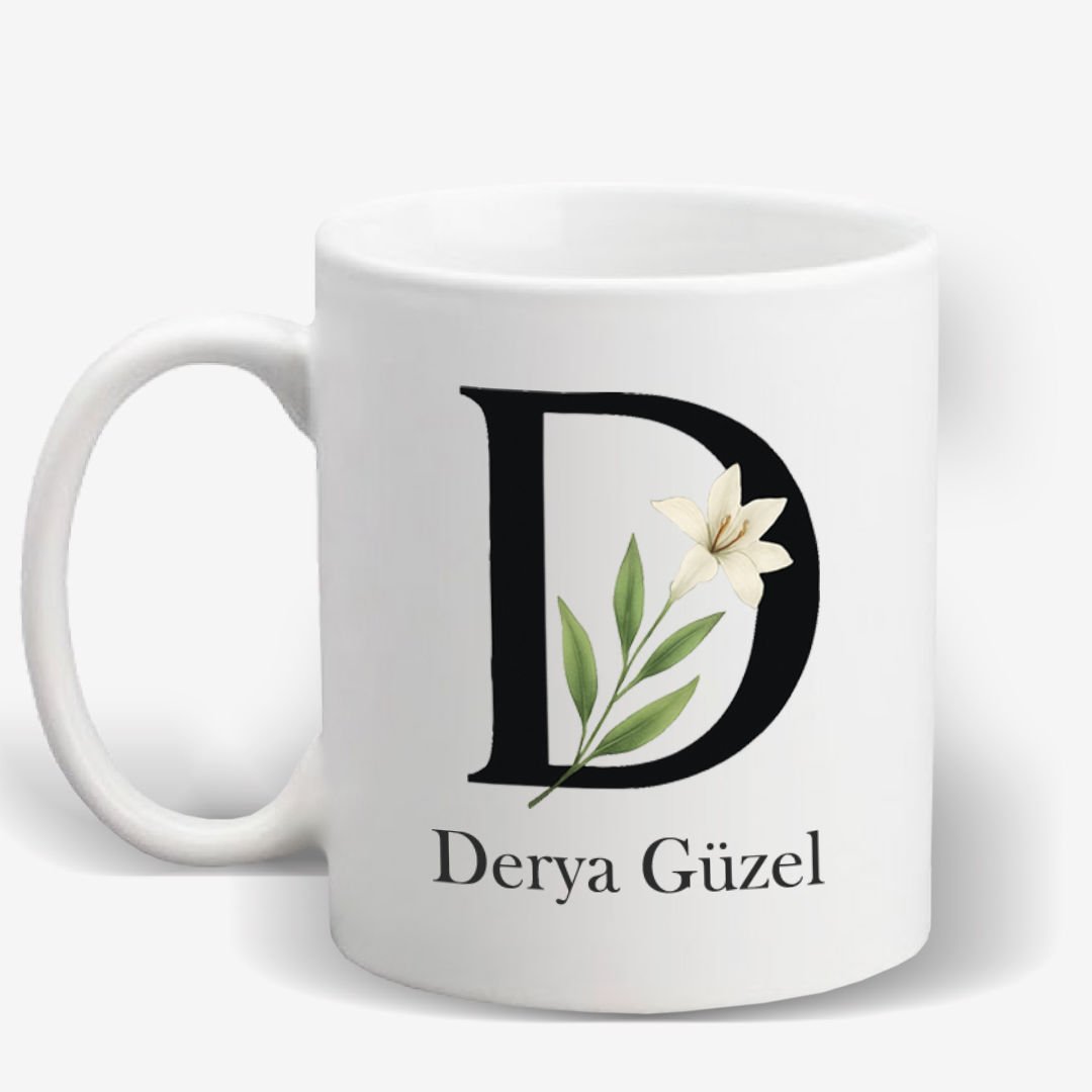 D Harfi Kişiye Özel Kupa Bardak