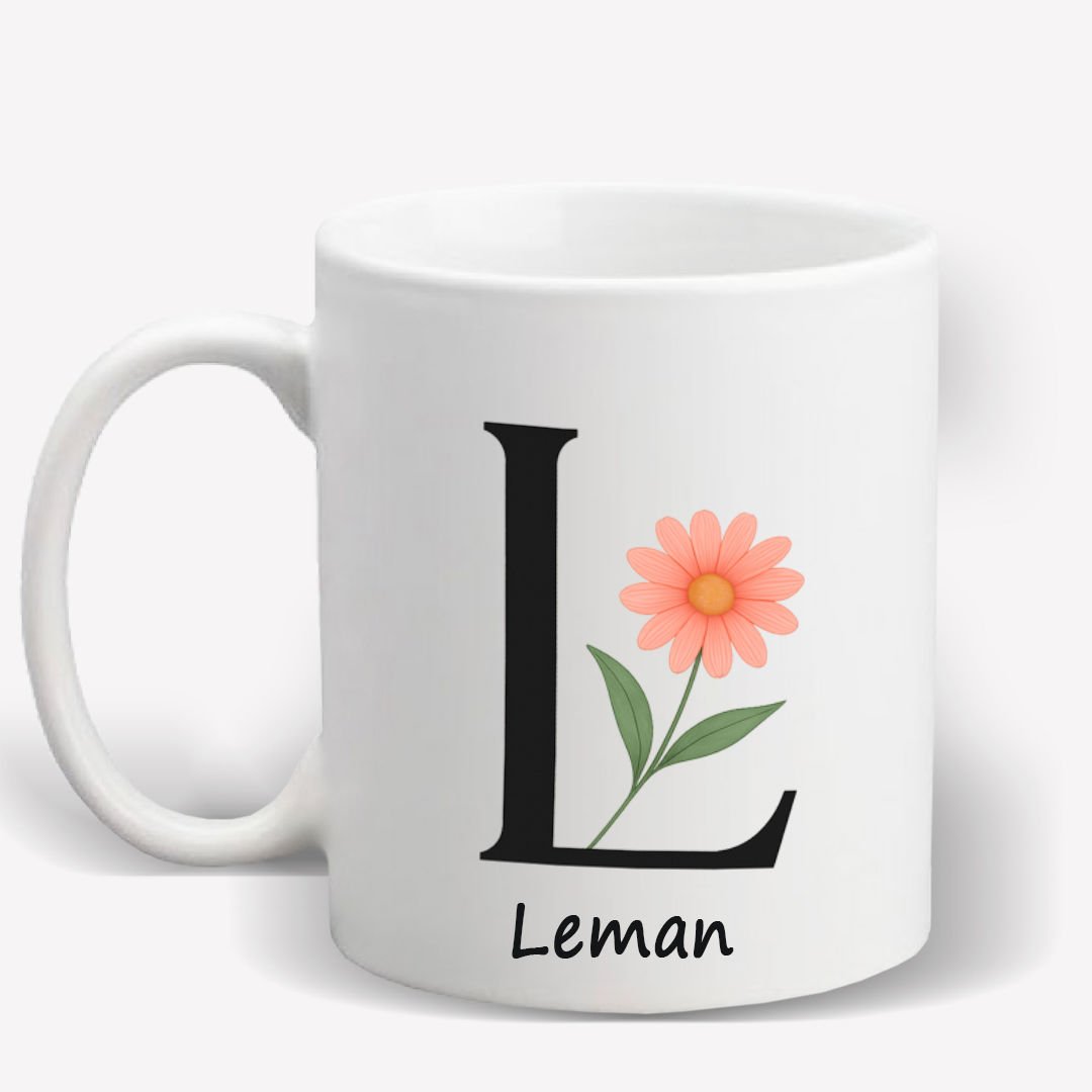 L Harfi İsime Özel Kupa Bardak