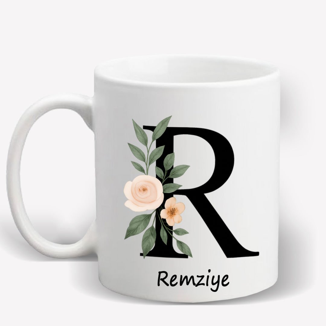 R Harfi İsime Özel Kupa Bardak