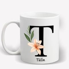 T Harfi Kişiye Özel Kupa Bardak