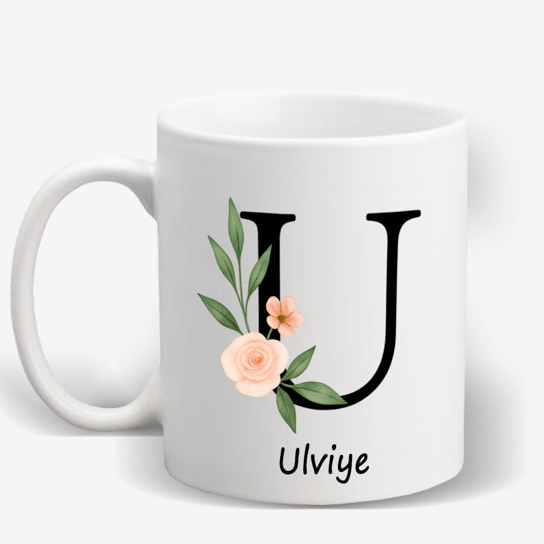U Harfi İsime Özel Kupa Bardak