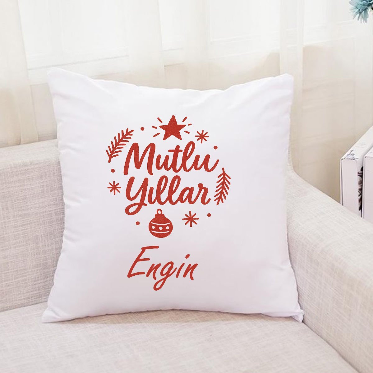 Mutlu Yıllar İsime Özel Yastık