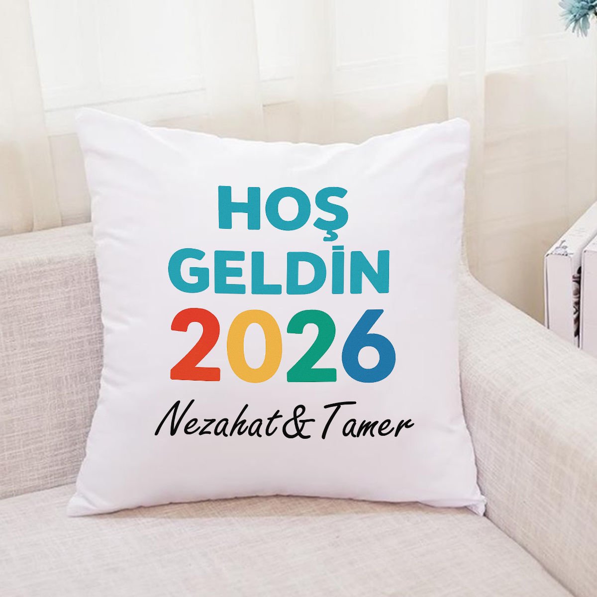 Kişiye Özel Hoş Geldin 2026 Yastık