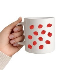 Gül Yaprakları Desenli Kupa Bardak