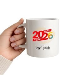 2026 Mutlu Yıllar İsimli Kupa Bardak Kişiye Özel