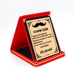 Canım Eşim Gold Metal Plaket