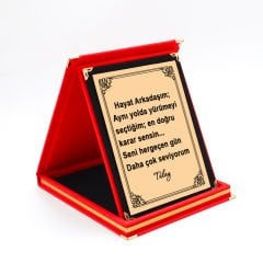 Hayat Arkadaşım Gold Metal Plaket