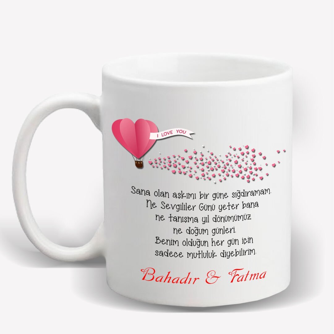 Metin Yazılı Sevgili Kupası