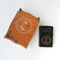 Kişiye Özel Ahşap Kutulu Metal Çakmak