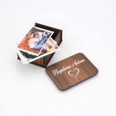 Hayatımın Anlamı Ahşap Hediye Kutulu Mini Pola Kart-24 Adet