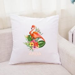 Flamingo Temalı İsime Özel Yastık