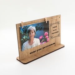 Annem En İyi Arkadaşım Temalı Ahşap Fotoğraf Çerçevesi